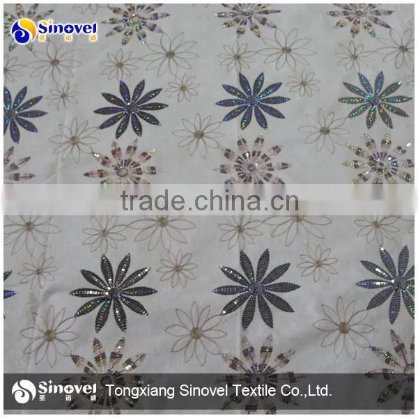 100% Polyester Embroidered Alboa Fabric/Embroidered fabric