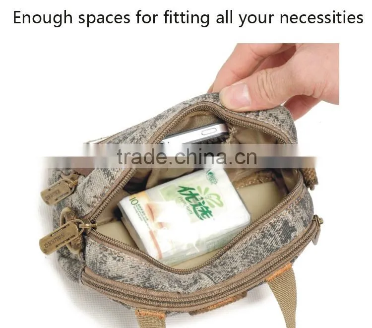 High Density Cotton Canvas Bag Boy Cycling Waist Bag for Men