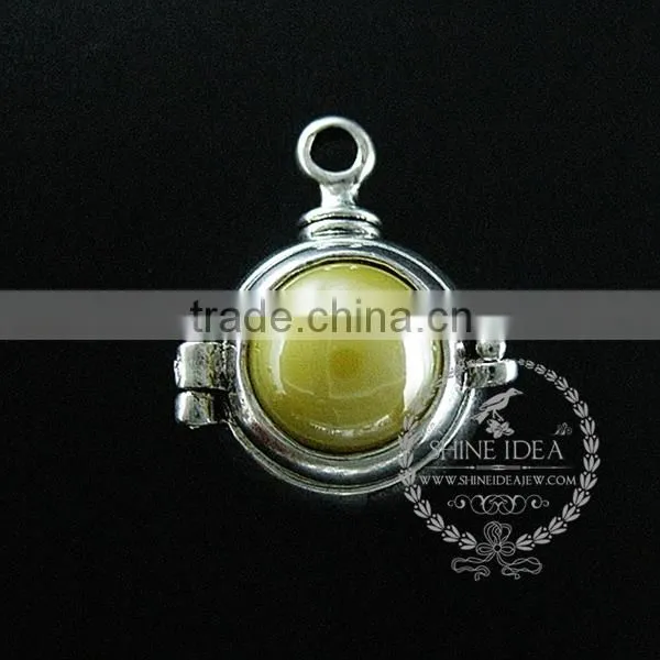 22mm round setting silver platd steam punk blue,orange,green,purple,sky blue and champage ceramic DIY pendant charm 1830068