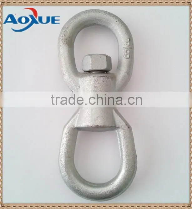 Galvanized eye and eye swivel, steel chain swivel ring, rigging swivel