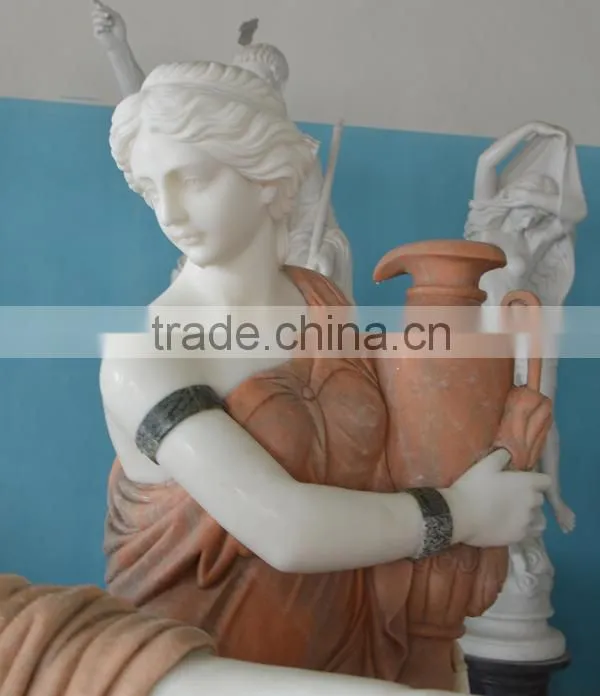 Hand Carved Life Size Marble Statue of Apollo Bath