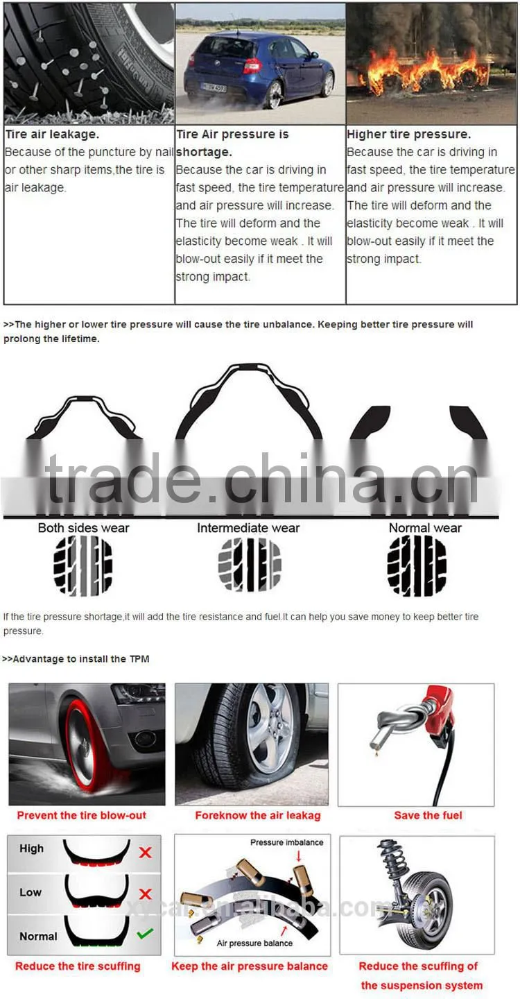 Bluetooth Tpms for Android&IOS mobile tire pressure monitoring system ,tire pressure guage tpms XY-TP8380i