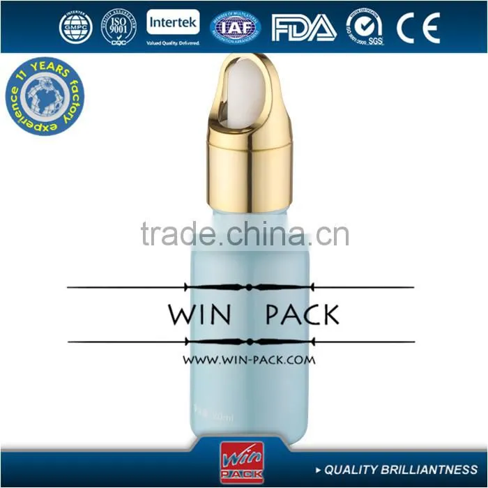 blue color glass 30ml dropper bottle with aluminum surface and blue metal cap and white rubber