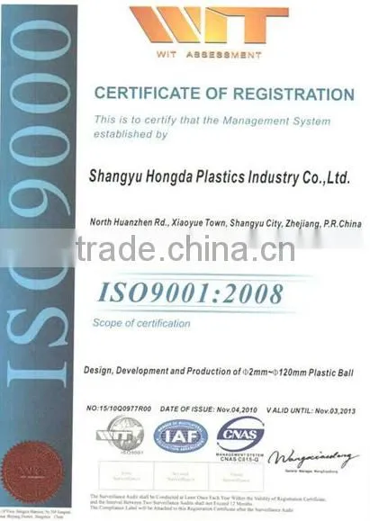 plastic/rubber solid balls for bearing