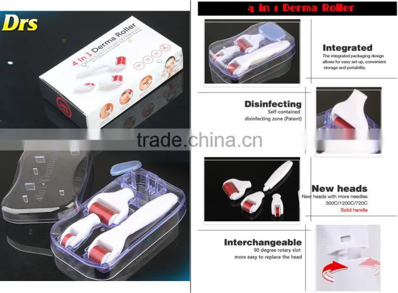 3 seperated rollers mirconeedld derma roller 4 in 1 for scar removal