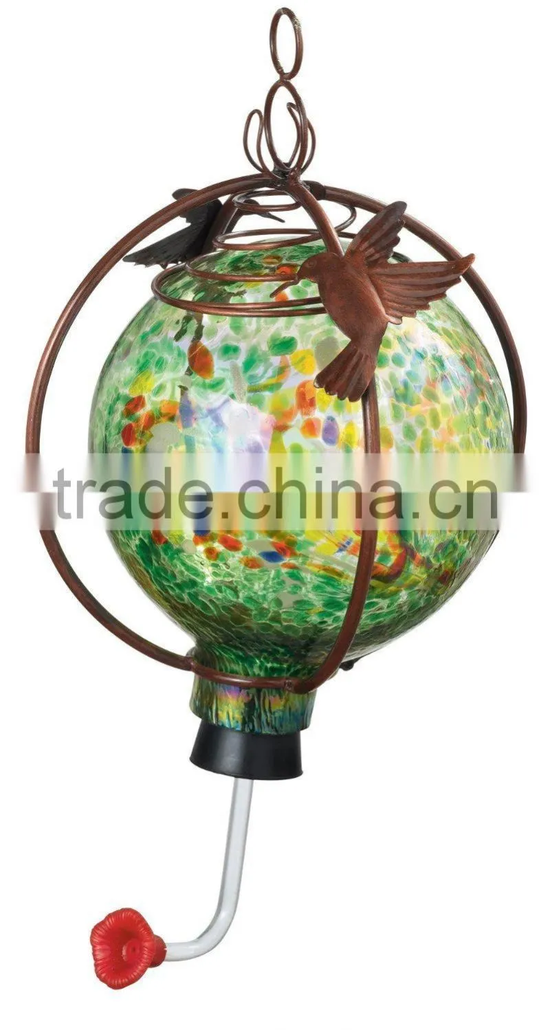 Grasslands Road Hand Blown Glass Hummingbird Feeder Assortment, 6-Inch, Set of 3