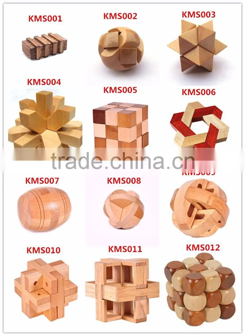 Wholesale kids Wooden IQ Intelligent Puzzle handheld Brain Game