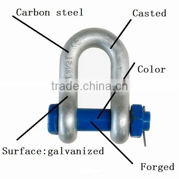 3/16' Galvanized US Type Drop Forged chain anchor snap Dee Shackle price