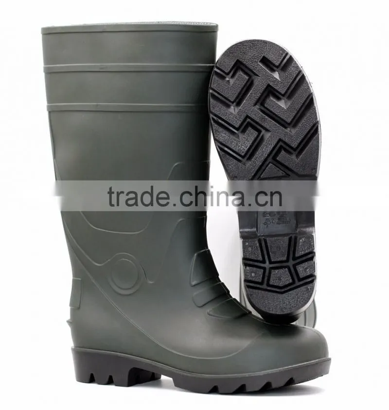 CE Certified Black PVC Safety Gumboots for Men S5