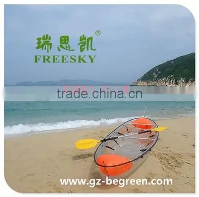 chinese transparent clear fishing kayak boat hull for sale