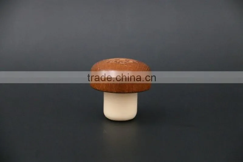 Custom wooden top with synthestic cork wood cork stopper