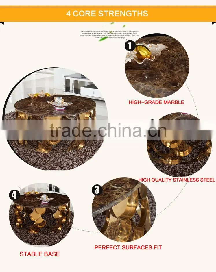 Hot Sale Gold Round Vintage Coffee Table C396