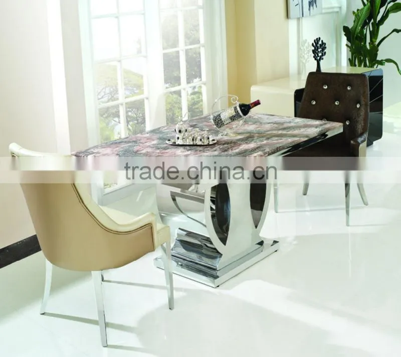 TH337 Stainless Steel Marble Top dining Table for Sale