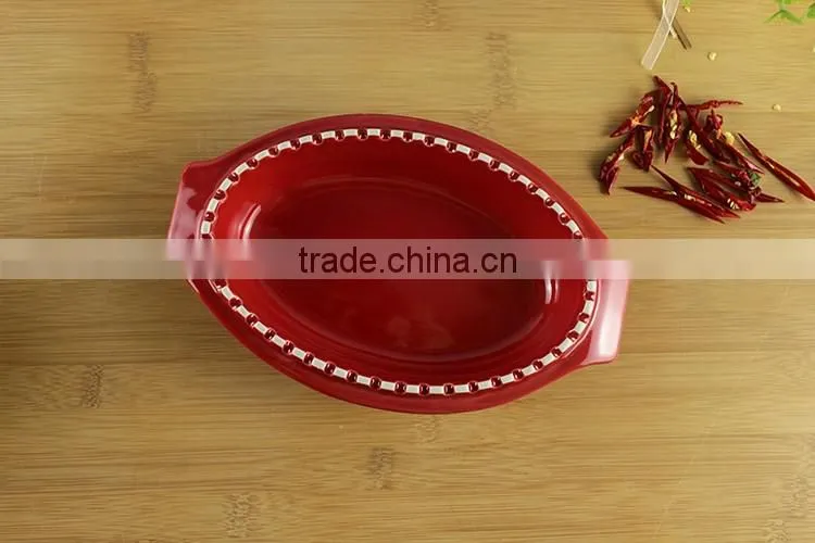 China factory supplier custom ceramic cookware oval casserole
