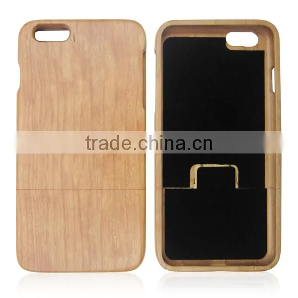Natural cherry wood phone case,stuck up and down case for iPhone6