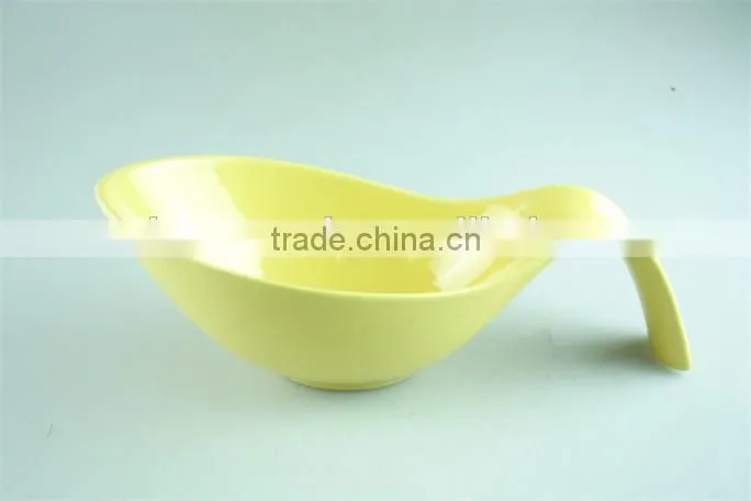Colorful black/yellow/red glazed ceramic spoon holder kitchen utensil rest 12.2 inch