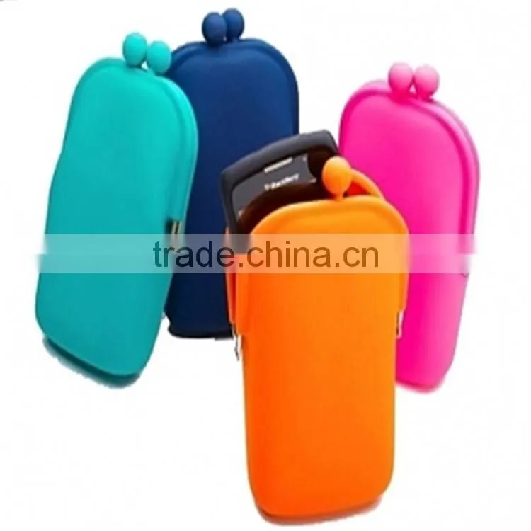 HOT sell silicone mobile cell phone bag, cosmetic bags