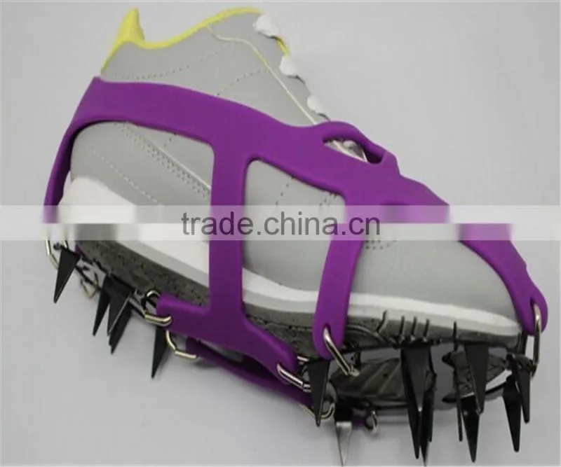 antifrozen and antiskid silicone rubber snow shoes with stainless spikes