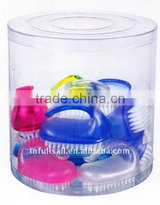 Transparent plastic nail brush