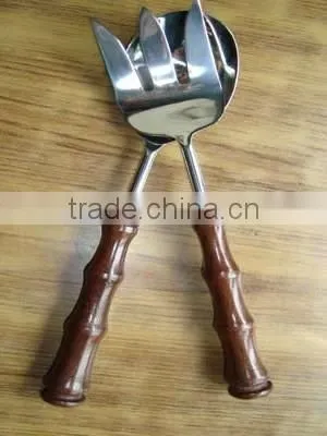 Salad Servers, Stainless Steel Decorated, Polished and enameled Salad Servers