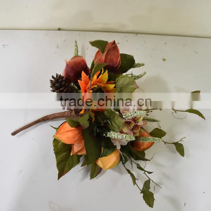 2016 new design christmas flower wreath cheap artificial christmas wreath