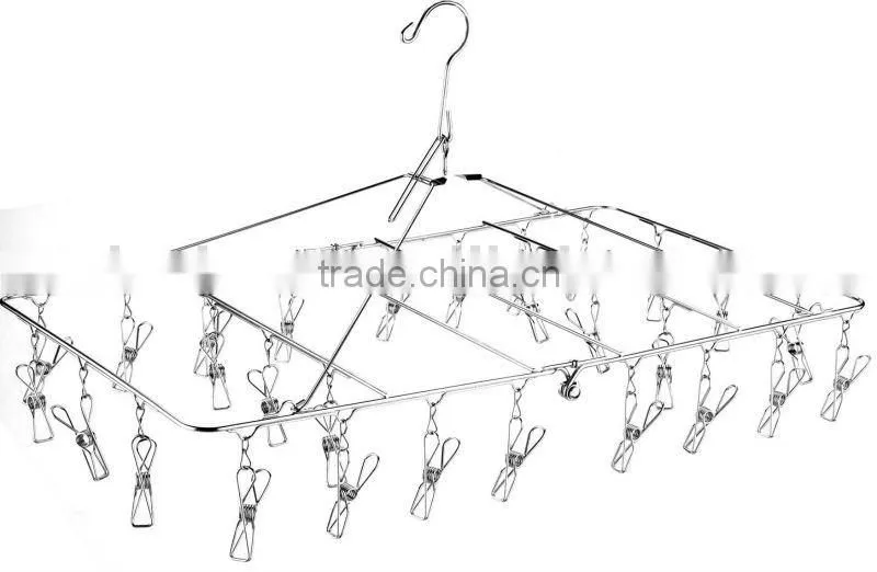 Stainless steel foldable wire clothes hanger