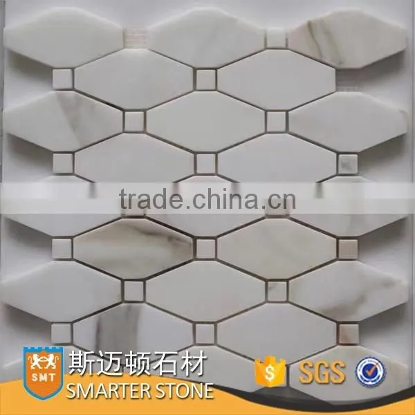 Octagon marble mosaics calacatta marble mosaic for wall