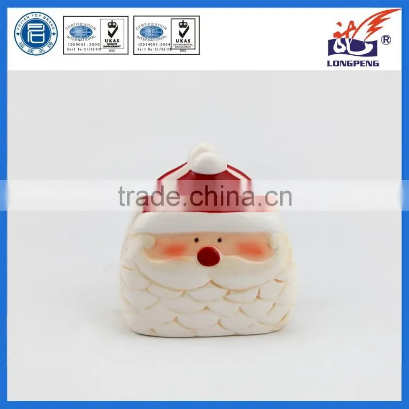 Ceramic Santa Claus Head Napkin Holder,Christmas Santa Claus Head Napkin Holder