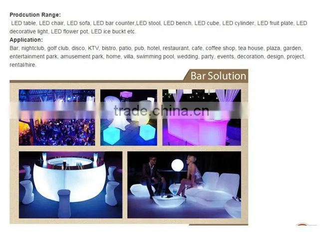 fashionable waterproof disco led ice bucket, led flower pot, led cubic tank
