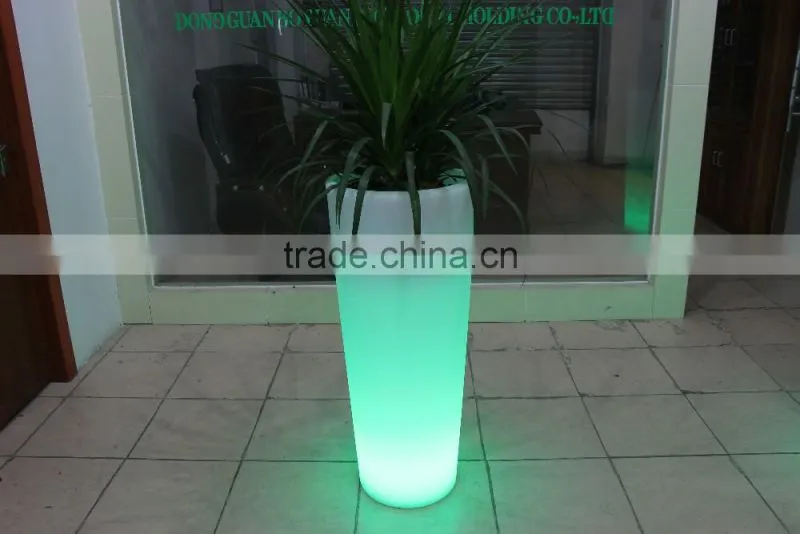 PE plastic LED rechargeable large flower pot, RGB 16 color changing Ice Bucket For Bar Party