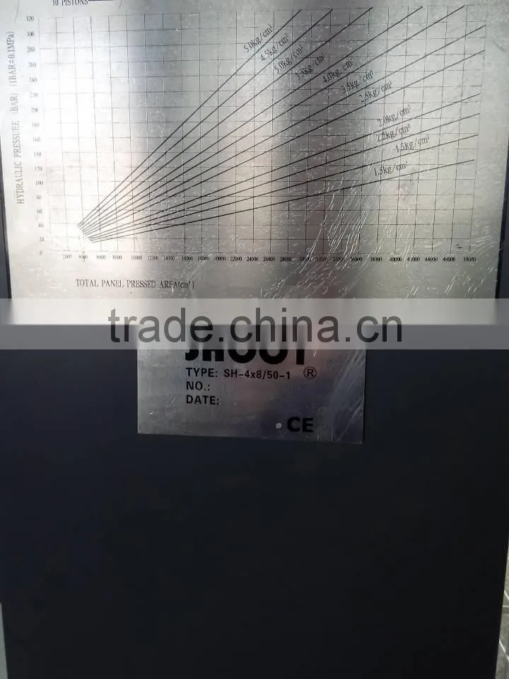 Hot Press SH-4x8/100-1 with Total pressure 1000KN and Working layers 1
