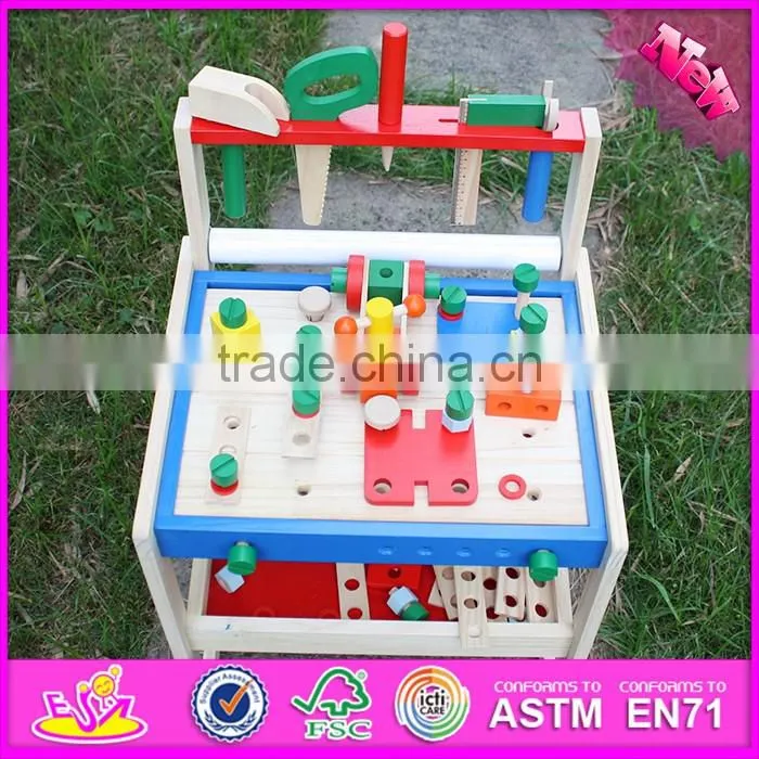 2016 new design baby wooden tool toy set, wholesale kids wooden tool toy set, educational children wooden tool toy set W03D069