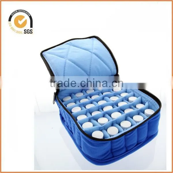 Soft Essential Oils Carrying Cases 30-bottle 5ml, 10ml & 15ml - 3"x6"x6" - Blue