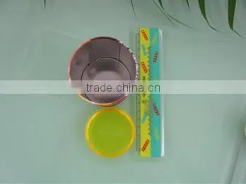 Round cute coin bank tin case with plastic lid