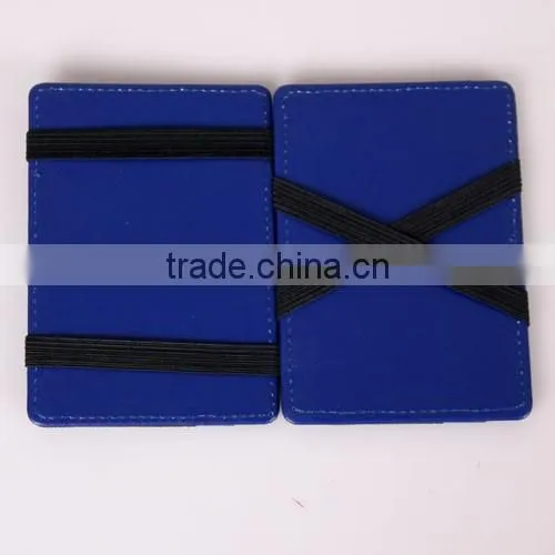 PU Leather Elastic Trick Fold Wallet Magic Money Clip