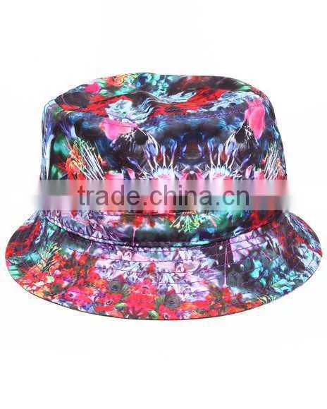 Girl cotton custom floral colorful bucket hat