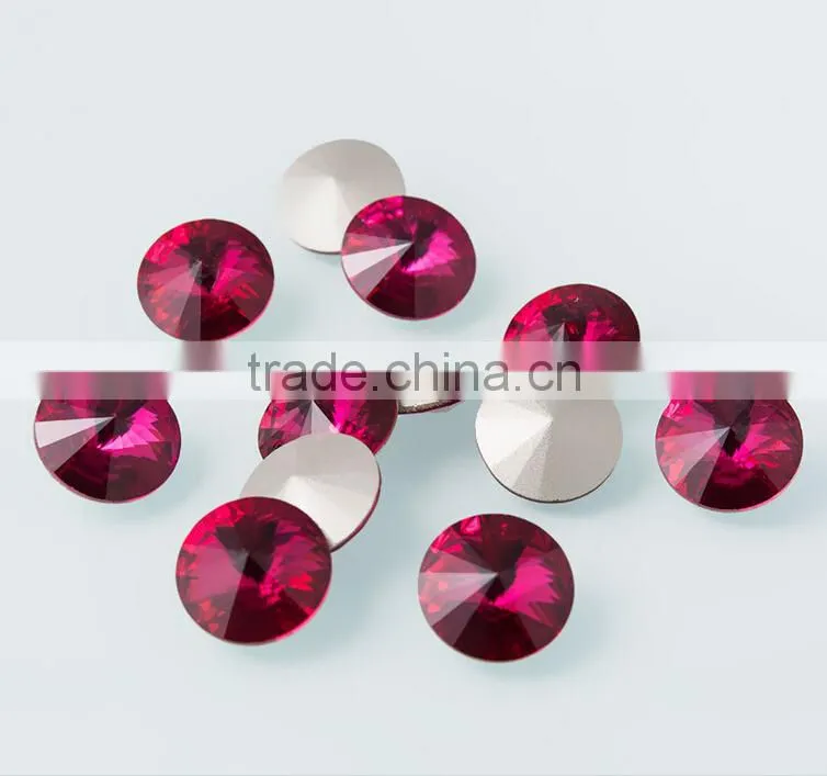 Yiwu wholesale lead free rivoli glass beads for wedding decoration