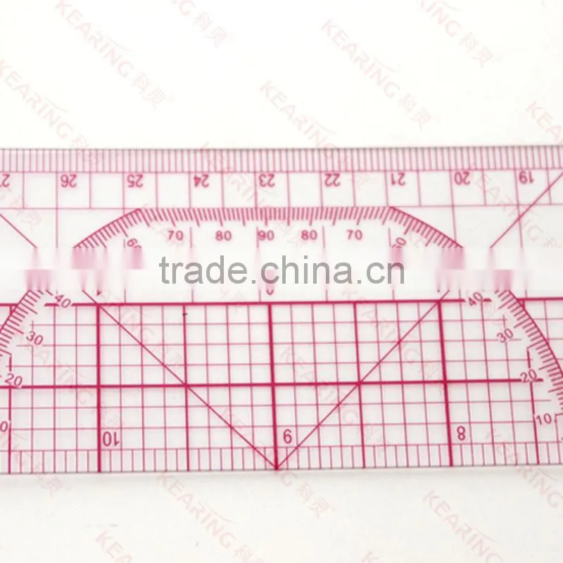 Kearing brand manufacture high quality 45cm&18" straight flexible 1.2mm thickness plastic garment ruler for fashion design#8095