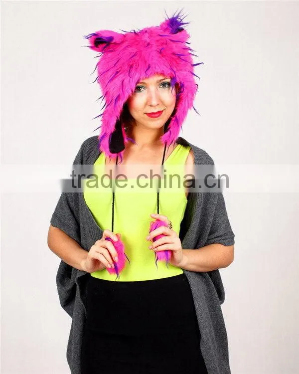 Quality best selling safe standard plush animal deer design hood hat
