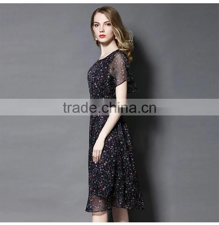 MAXNEGIO Long Summer Lady Dresses Elegant Design Fashion Chiffon Dress