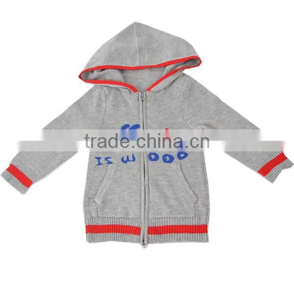 2014 Spring 100% cotton boy's cardigan sweater