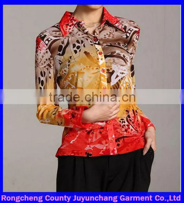 HOT!!! hawaiian floral long sleeve women shirt