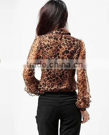 2013 fashion girls clothes/women elegant chiffon pleats blouse