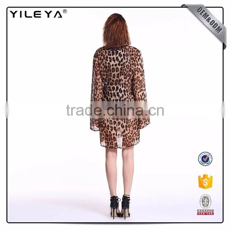Alibaba sex leopard print robe,latest ladies sexy gown designs, women night robe