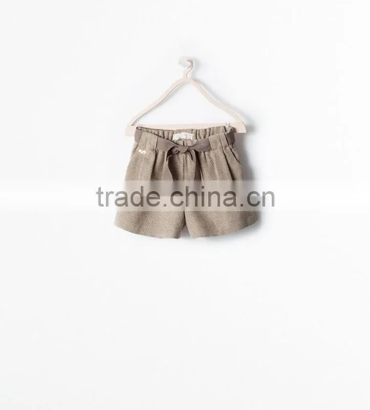 fashional girls short pants with belt