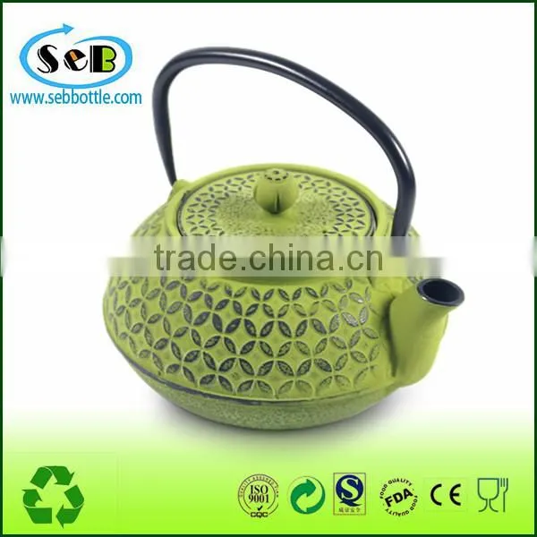 Embossed flower Cast Iron teapot for good tea/Koodee Metal