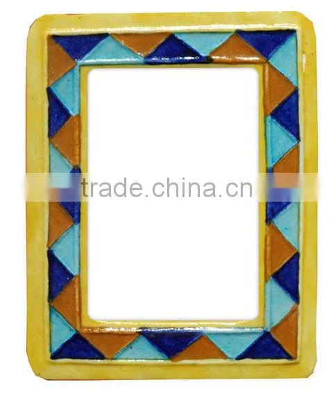 Blue Pottery Photo Frame