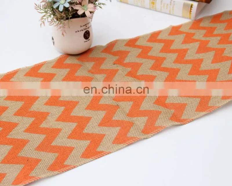 Wholesale Raised Grain Flax Table Runner Chevron