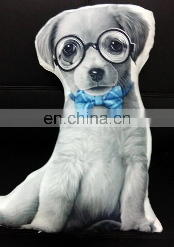 2016 Fashion cheap plush 3d printing home decorative dog pillow