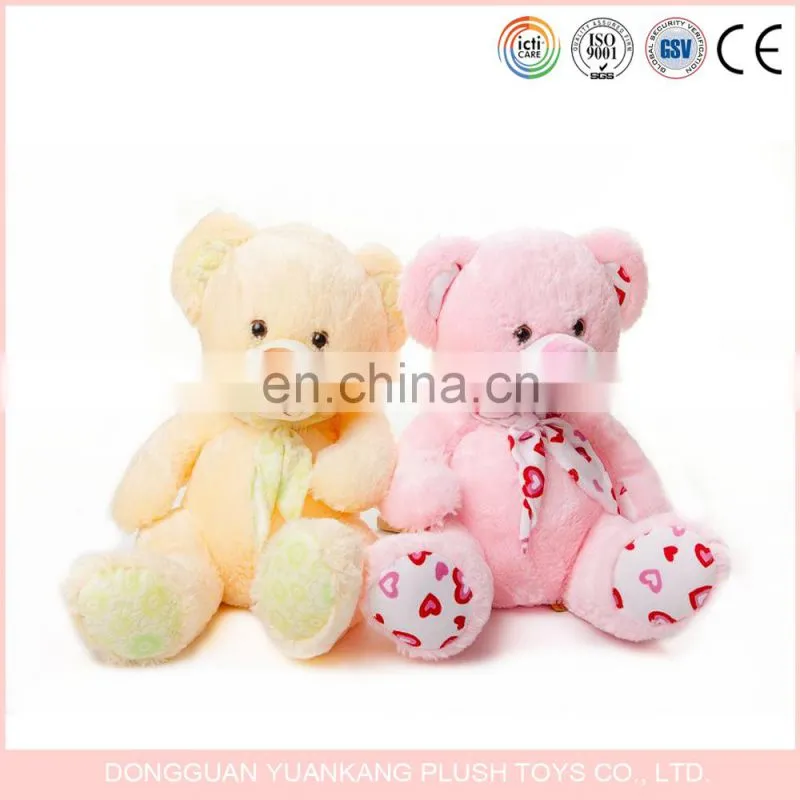 100% cotton wholesale colorful small pink and blue, light brown teddy bear plush soft toy